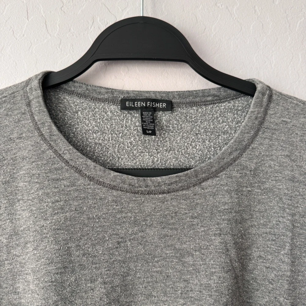 Eileen Fisher Gray Sweatshirt Tencel Lyocell Blend Long Sleeve Tunic Top‎ - Picture 2 of 5